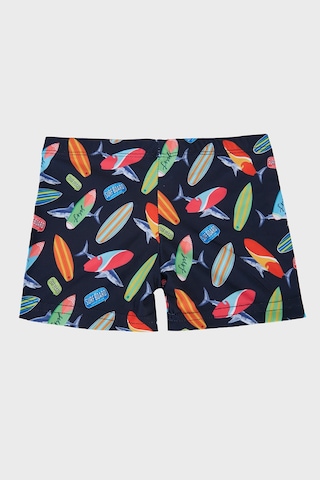 Slipstop Daniel Desenli Lastikli Bel Boxer Mayo Short Erkek Çocuk Mayo Short Sr2631000007 Lacivert