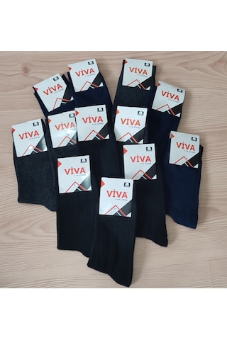 12 ADET ERKEK UZUN ÇORAP Siyah