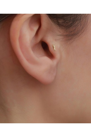 14 Ayar Altın Sonsuzluk Figürlü Tragus Piercing Sarı Altın