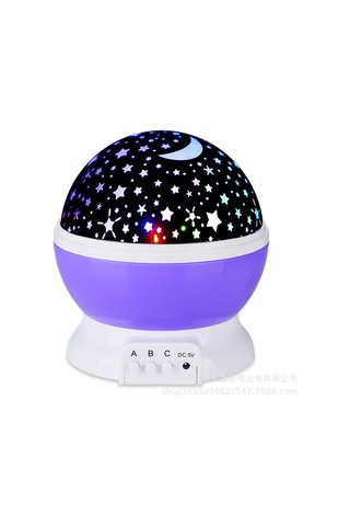 Led Otomatik Dönen Yıldızlı Gökyüzü Küçük Gece Lambası Usb Yıldız Projeksiyon Masa Lambası Gece Lambası Mor Yıldızlı Gökyüzü
