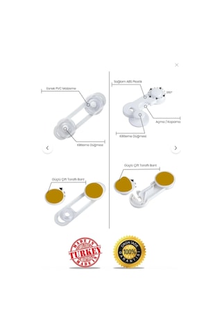 Can Yıldız Plastik Çocuk Bebek Güvenlik Çok Amaçlı Kilit Dolap Kapak Çok Amaçlı Kilit Siyah