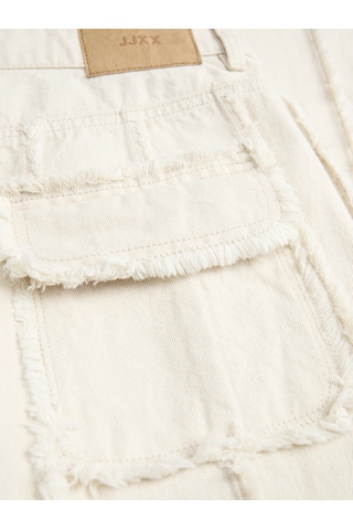 Jack & Jones Kadın Wide Fit Püskül Detayli Jean - Tokyo - 12279661 Raw Ekru