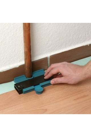 120mm Plastik Evrensel Boru Ahşap Kanalları Profil Markalama Aracı Teksir Diş Kontur Kopya Vakum Paketleme Mavi