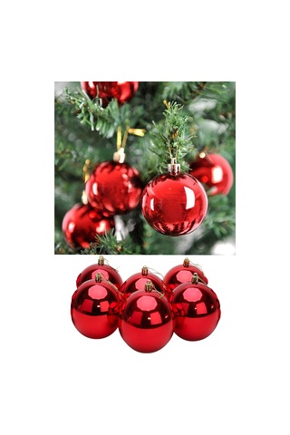 Noel Çam Ağacı Süsü Ev Ofis Dekor 12 Li Parlak Kırmızı 3 Cm Top Süs Yılbaşı Çam Ağacı Süsleri Topu Çok Renkli