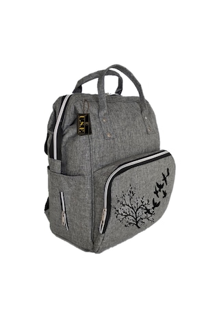 U.S.F Lüx Fonksiyonel Anne Bebek Bakım Sırt Çantası Gri