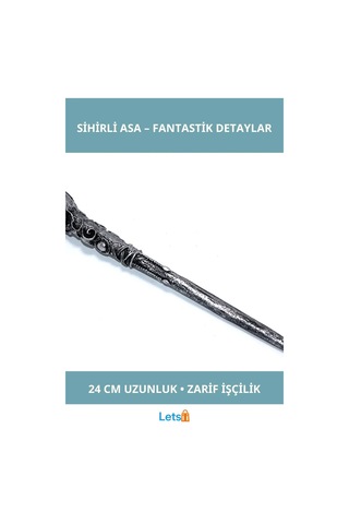 Polyester Sihirli Asa 24 Cm Mistik Tasarım Aksesuar 1 Adet