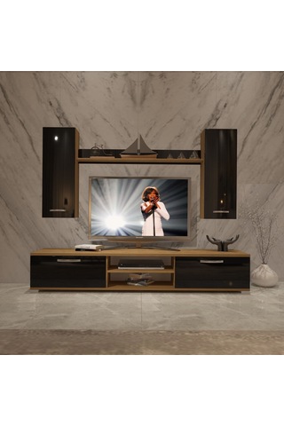 Decoraktiv Eko 5d Mdf Dvd Tv Ünitesi Tv Sehpası Pera - Siyah