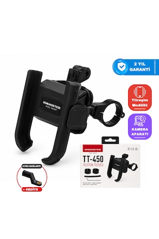Knmaster Tt450 Titreşim Önleyicili Motosiklet Telefon Tutucu Kamera Bağlantılı Siyah Knmaster Tt450 Titreşim Önleyicili Motosiklet Telefon Tutucu Kamera Bağlantılı Siyah