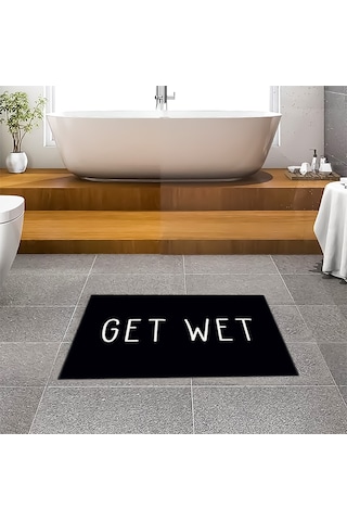 Evaşk Banyo Paspası İpeksi Kadifemsi Halı Yüzey Kaymaz Taban 40x60 BM01240S Siyah