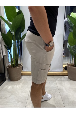 Back Eliesar Elite Cepli Krem Şort Krem