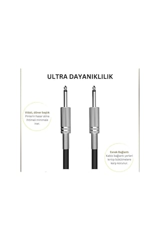 Erga Müzik Gitar Jack Kablosu 3m - Gitar Keman Kemençe Bağlama