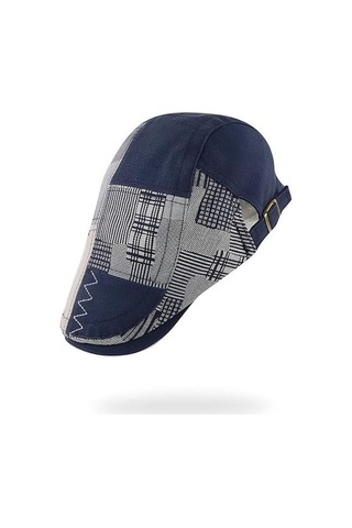 Valkyrie İtalyan Style Erkek Kasket Şapka Kanvas Asimetrik Model Ayarlanabilir Terletmez Erkek Lacivert