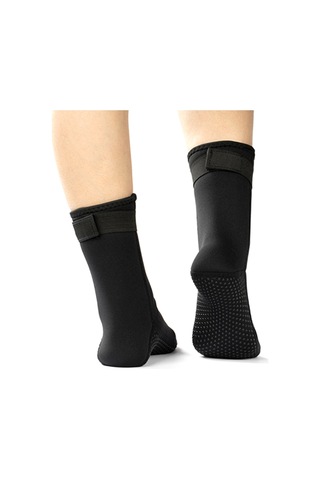 Moveevo Erkek Kadın Neopren Derin Su Atıcı Çorapları: Isı Tutucu, Kaymaz Önlü, Sıcak Sağlayan Su Sporları Çorapları Siyah, Xxl Siyah