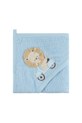 Civil Baby Aslan Nakışlı 75x75 Havlu - Mavi Standart