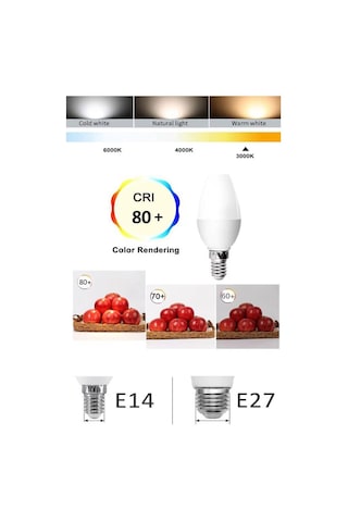 Rutter 5w Kuğu Led Mum Ampul 3000k Sarı E14 10 Adet Kıvrımlı Ampul