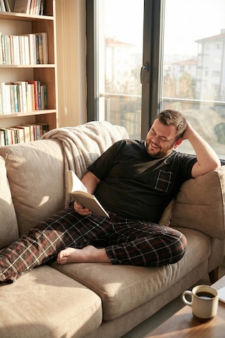 Buratti Pamuklu Regular Fit Büyük Beden Erkek Pijama Takımı 6572002B Siyah