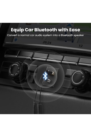 Ugreen 70601 3.5mm Aux Bluetooth 5.0 Alıcı Adaptör Araç Kiti