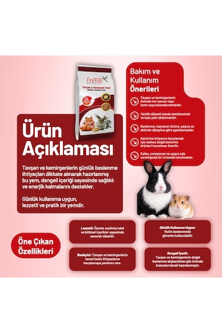 Tavşan & Kemirgen Yemi 500 G - 3 Adet
