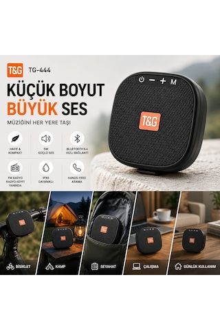 Triline Tg-444 Kablosuz Bluetooth Hoparlör Bisiklet Uyumlu Taşınabilir Outdoor Speaker Fm Radyo Usb/tf Kart Destekli