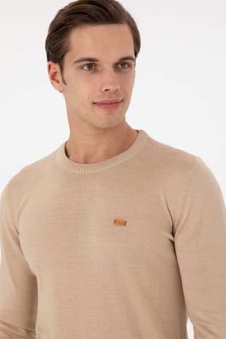 U.S. Polo Assn. Erkek Slim Fit Bisiklet Yaka Kum Melanj Kazak 50297040-VR123