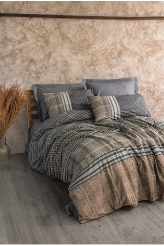 Cotton Box Toprak Çift Kişilik Nevresim Takımı Timbre Antrasit