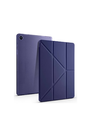 Ardemix Galaxy Tab A9 Kılıf Uyumlu Tri Folding Kalem Bölmeli Standlı Kılıf-mor Tablet Kılıfı