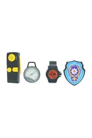 Bıçak, Kelepçe, Dürbün, Silah, Telsiz, Rozet Ve Kaskla Polis Seti Özdemir Oyuncaktan Kaliteli Set