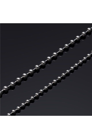 2mm Paslanmaz Çelik Top Boncuk Kolye Zincir 50 Cm Kısa Boy İnce Zincir Gümüş