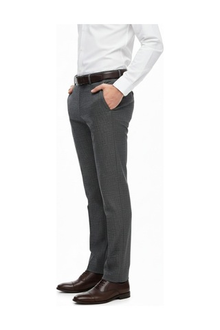Erkek Regular Fit Hasır Kumaş Pantolon Likra Kumaş Bgl-st05039 Füme