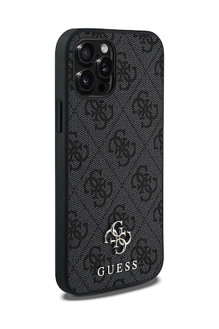 Apple Uyumlu iPhone 12 Pro Uyumlu Kılıf Guess Lisanslı Magsafe Şarj Özellikli Small 4g Classic Kapak Siyah -