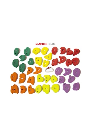 Tırmanma Duvarı Tutamak Seti 25 Adet Orta Boy Çok Renkli