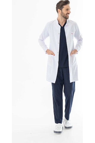 Hakim Yaka Erkek Doktor Önlüğü Alpaka Kumaş Uzun Boy Beo103 Beyaz