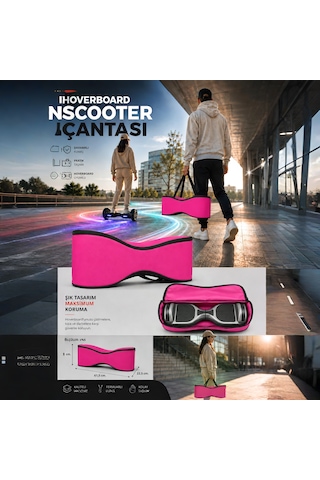 Citymate Orijinal Hoverboard Elektrikli Kaykay Taşıma Çantası Yüksek Kalite Çanta Kılıf 6.5 İnch Pembe
