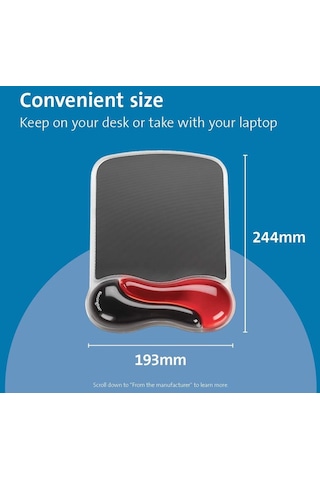Kensington 62402 Duo Bilek Destekli Memory Foam Fare Pedi, Kırmız