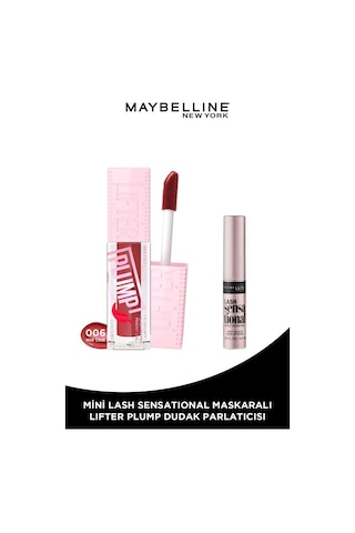 Maybelline New York Lifter Plump Dudak Parlatıcısı 006 Hot Chili + Mini Lash Maskara