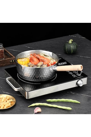 Japon Kar Tanesi Paslanmaz Çelik Tencere Ev Yapışmaz Kaplamasız Diğer