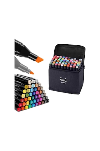 Touch Çift Uçlu Fosforlu Kalem 60 Renk Art Marker Çok Renkli