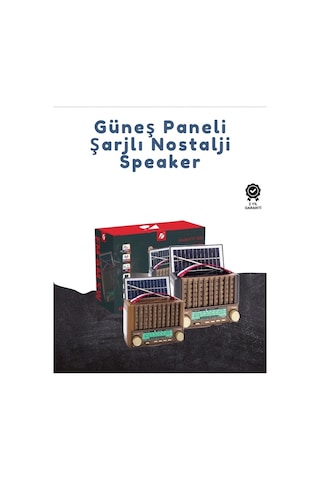 Ktf-1428 Taşınabilir Güneş Enerjili Bluetooth Radyo Hoparlör Şarjlı, Radyo, Mp3, Aux Girişli