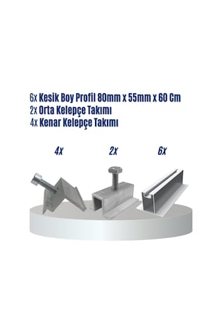 2 Panelli Trapez - Sandviç - Ahşap Çatı Üzeri Solar Montaj Seti