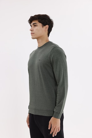 Rowinger Merserize Efektli Yumuşak Doku Ayarlanabilir Kapüşonlu Rahat Kalıp Kapüşonlu Sweatshirt Haki
