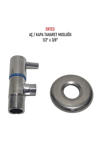 Ertes 1/2 x 3/8" Aç Kapa Taharet Musluğu 2'li Krom