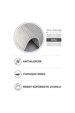 Sedir Gri Halı - 3 Ve 4 Metre En Seçenekleriyle, Antibakteriyel Ve Robot Süpürge Dostu