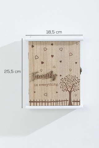 Porsima 2072 Duvara Montajlı Dekoratif Anahtarlık Dolabı - Duvar Askılı Anahtar Saklama Kabini 18,5x25,5cm