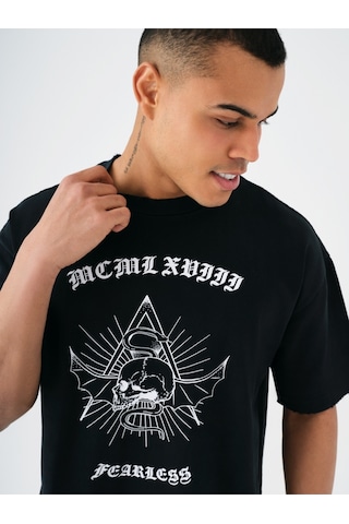 Oversize Erkek Tshirt K.kol Siyah