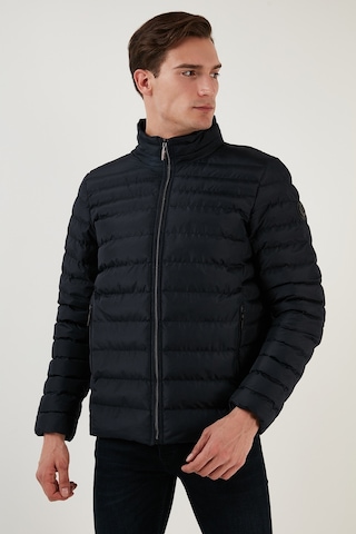 Buratti Dik Yaka Fermuarlı Cepli Slim Fit Şişme Erkek Mont 649002 Lacivert