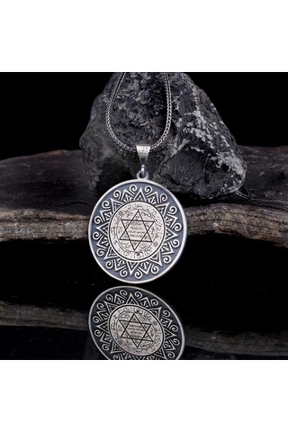 Hz Sleyman Mührü Model 925 Ayar Gümüş Kolye