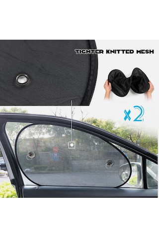 Araç Arka Yan Cam Güneşlik Vantuzlu Oto Perde Seti Araç Perdesi