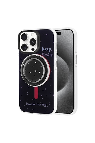 Apple Uyumlu iPhone 15 Pro Max Kılıf M-safe Şarj Özellikli Tak-çıkar Pop Soketli Zore Tiktok Kapak Yeşil