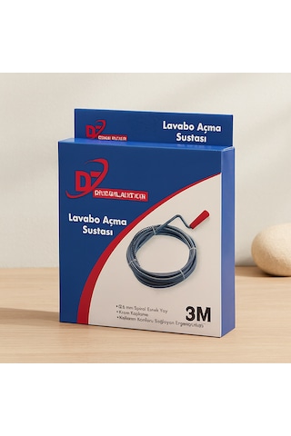 3 M Spiral Esnek Yay Lavabo Ve Gider Boru Açıcı Çok Renkli