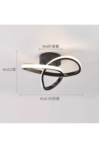 Opulentliving 110v Siyah 3 Yapraklı Tavan Lambası - Sıcak Işık, Koridor & Yatak Odası İçin Optimal Kullanım Siyah